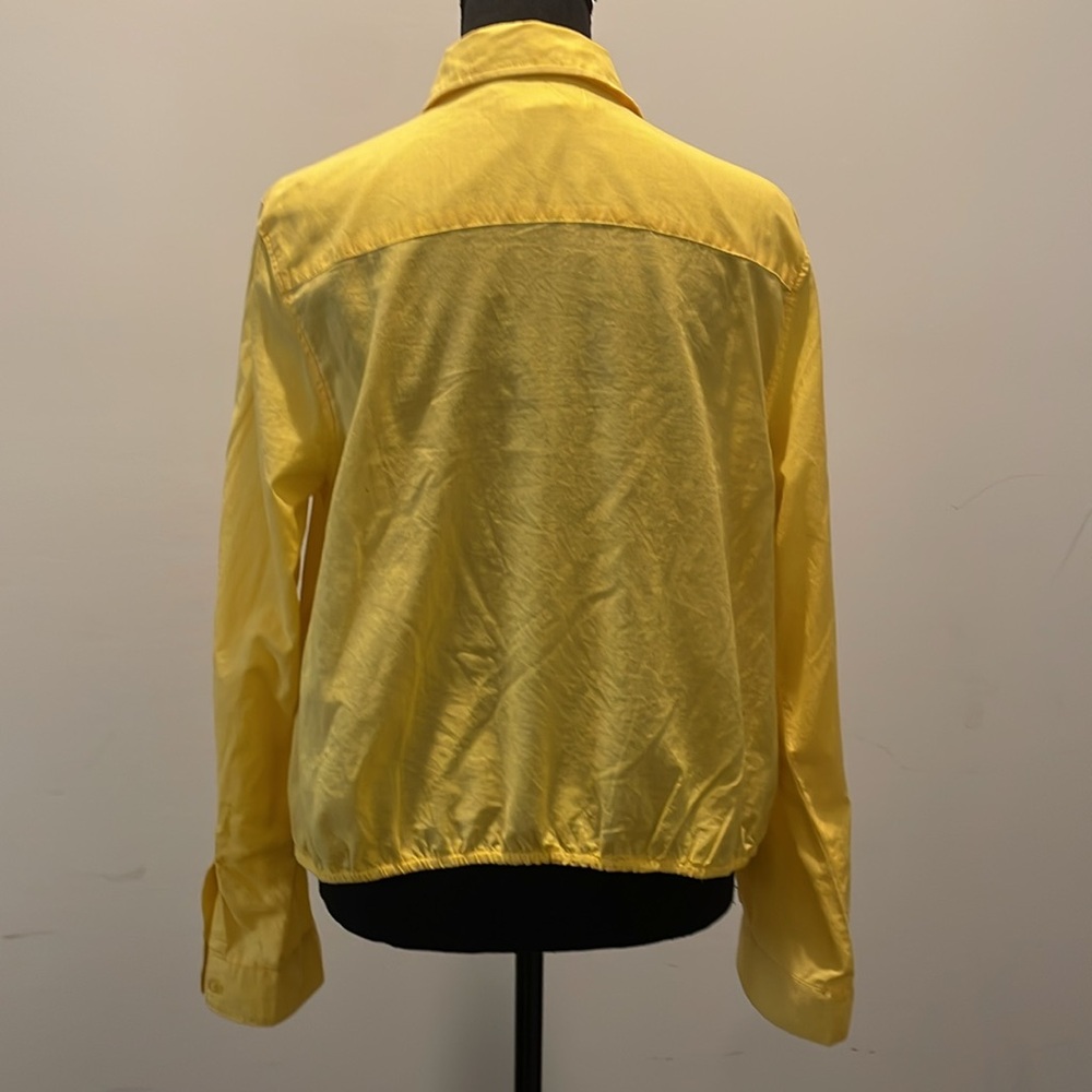 Focus Lifestyle Women’s Shirt Blouse Size XL Yellow Cropped - Picture 5 of 8